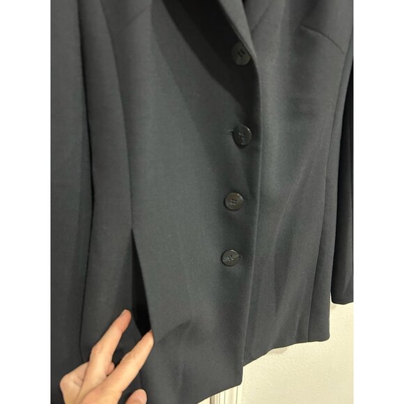 Talbots Petites Womens Navy Button-Front Fully Lined Wool Blazer Size 4 Tailored - Picture 4 of 9